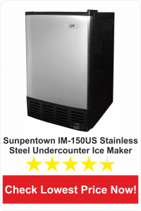 Sunpentown IM-150US Stainless Steel Undercounter Ice Maker with Freezer