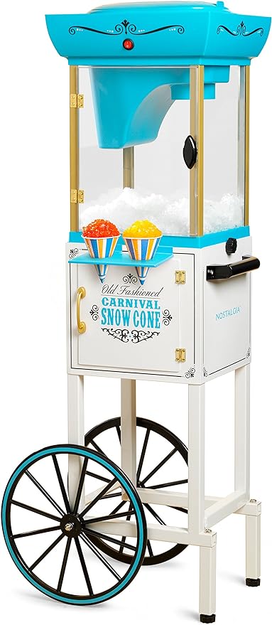 Nostalgia Snow Cone Shaved Ice Machine - Retro Cart Slushie Machine