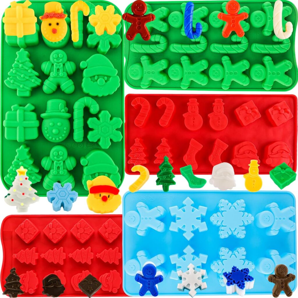 Christmas Silicone Molds Christmas Chocolate Molds Candy Molds for Baking Sweet Treats,Cake Xmas Gift Handmade Soap Candles with Shape of Christmas Tree