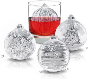 christmas ice cubes. Tovolo Christmas Ornament Ice Molds, Set of 4, for Making Leak-Free, Slow-Melting Drink Ice for Whiskey, Spirits, Liquor, Cocktails, Soda & More